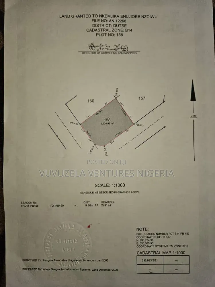 1500 SQM Cofo Residential Land Beside Amina Court Apo/Dutse