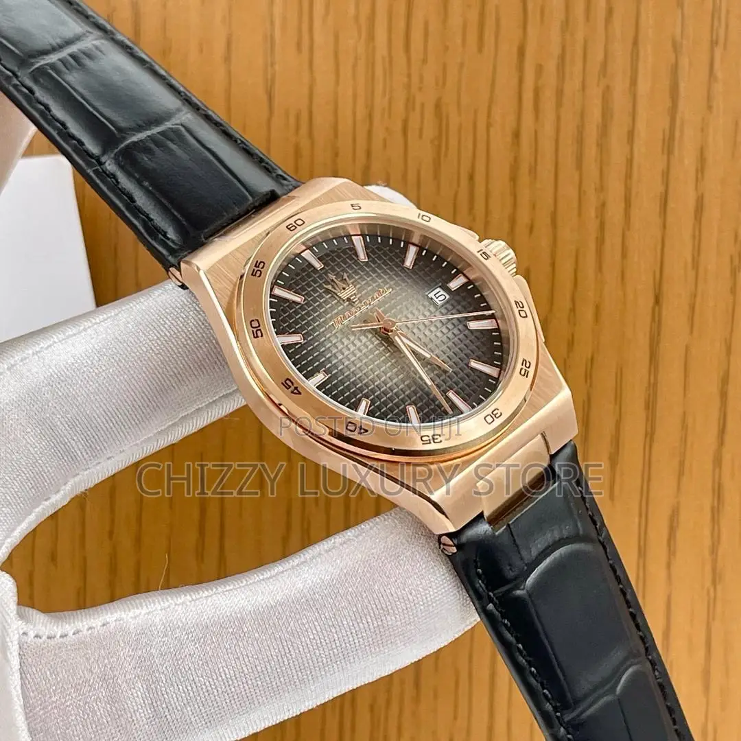 Maserati Quality Luxury Men Genuine Leather Wristwatch