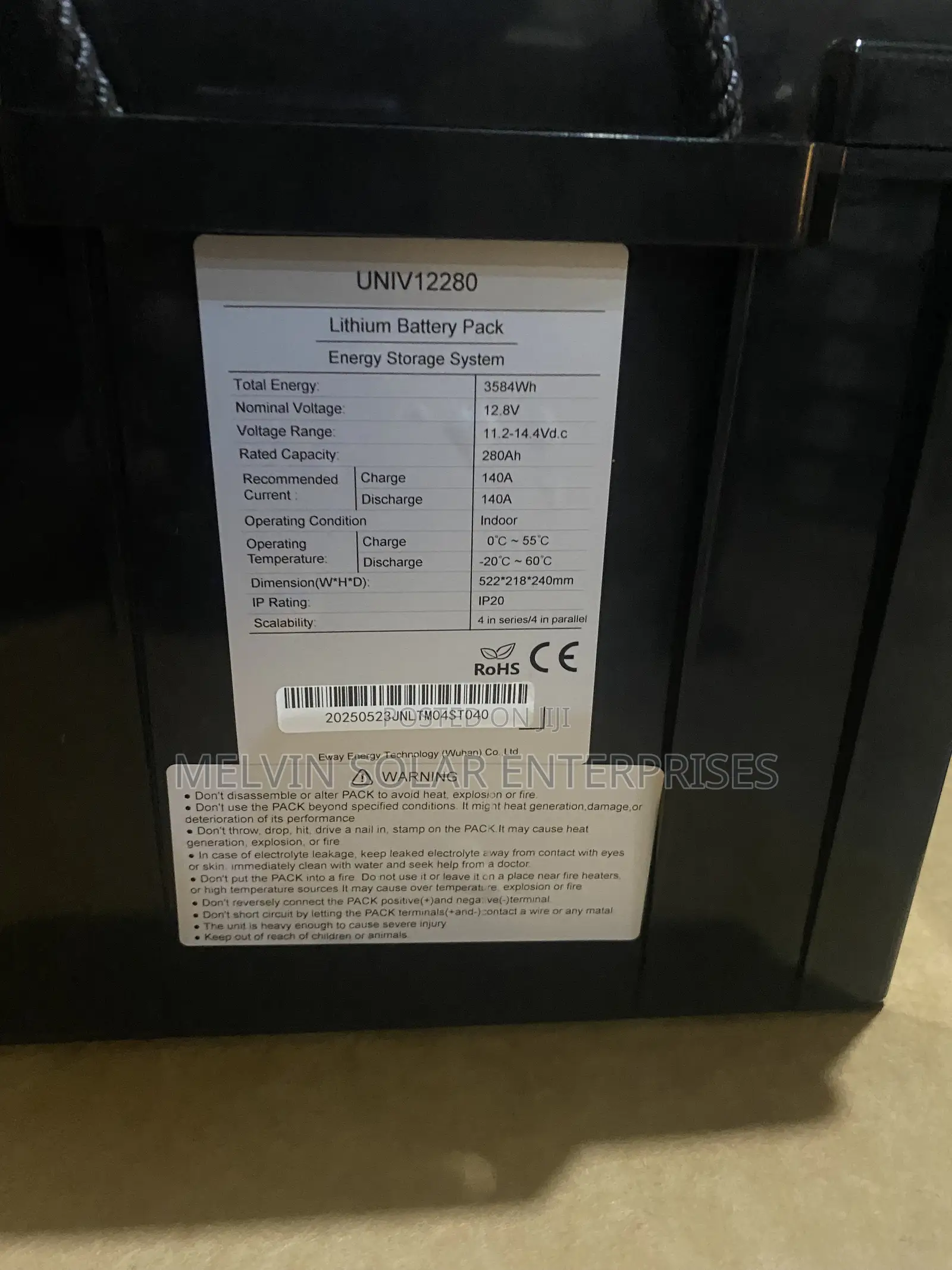 3.5kwh 12.8v Easyway Solar Lithium Ion Phosphate Batteries Available