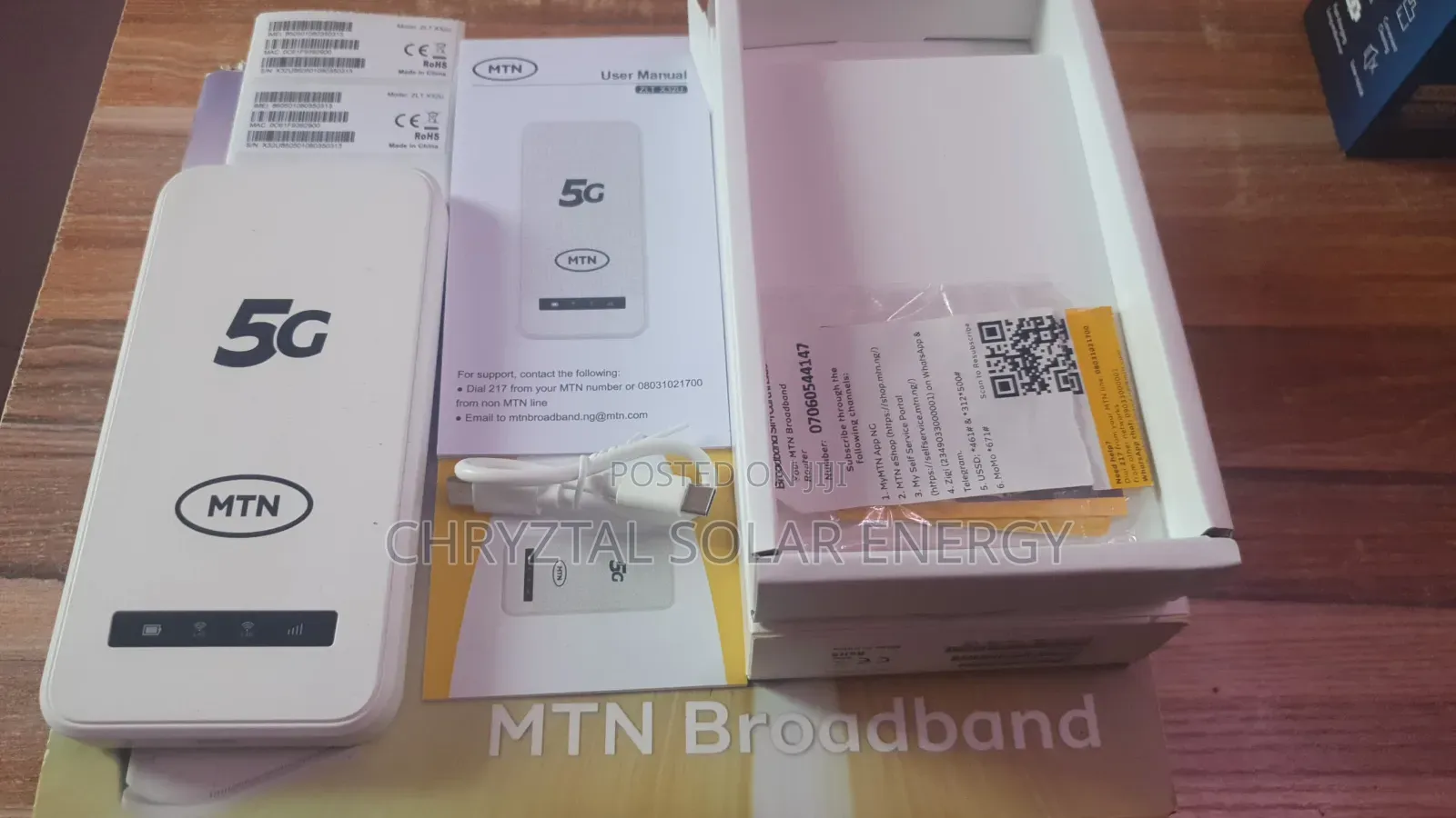MTN 5g Mifi Portable Mini Wifi Device With 9000mah Battery Type-C
