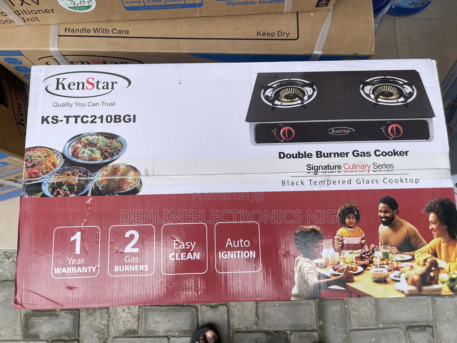 Kenstar Two Face Table Fitted Glass Gas Cooker Auto Ignition .