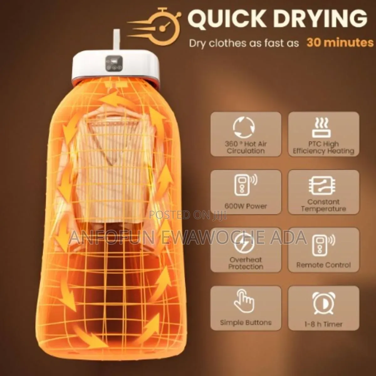 Portable Electric Cloth Dryer -Foldable Cloth Dryer 10kg