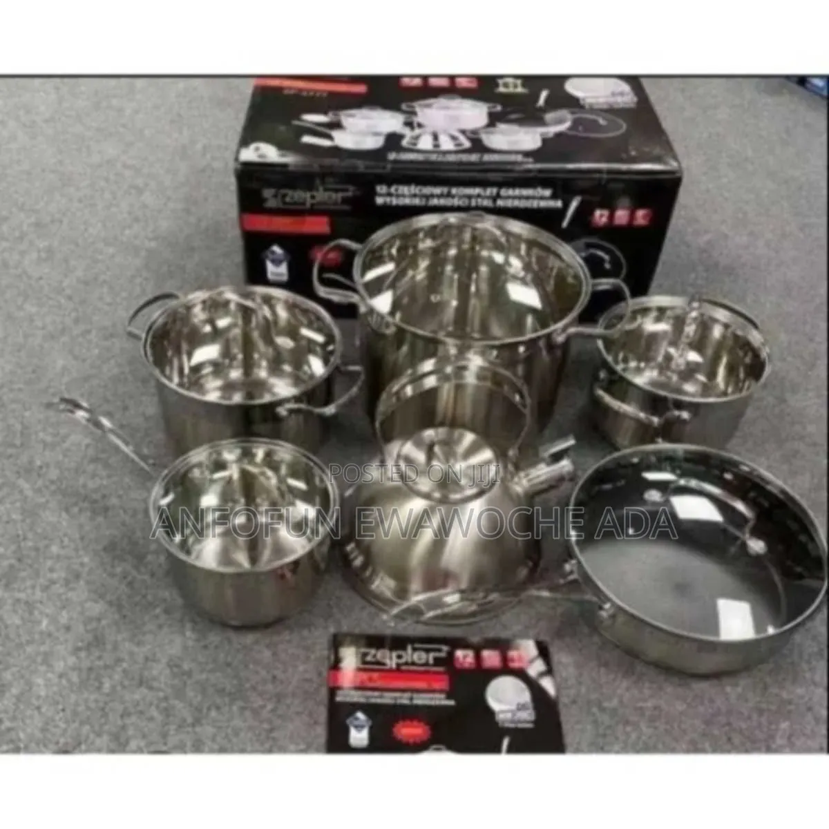Pot Cookware Set With Kettle - 12pcs- Stainless