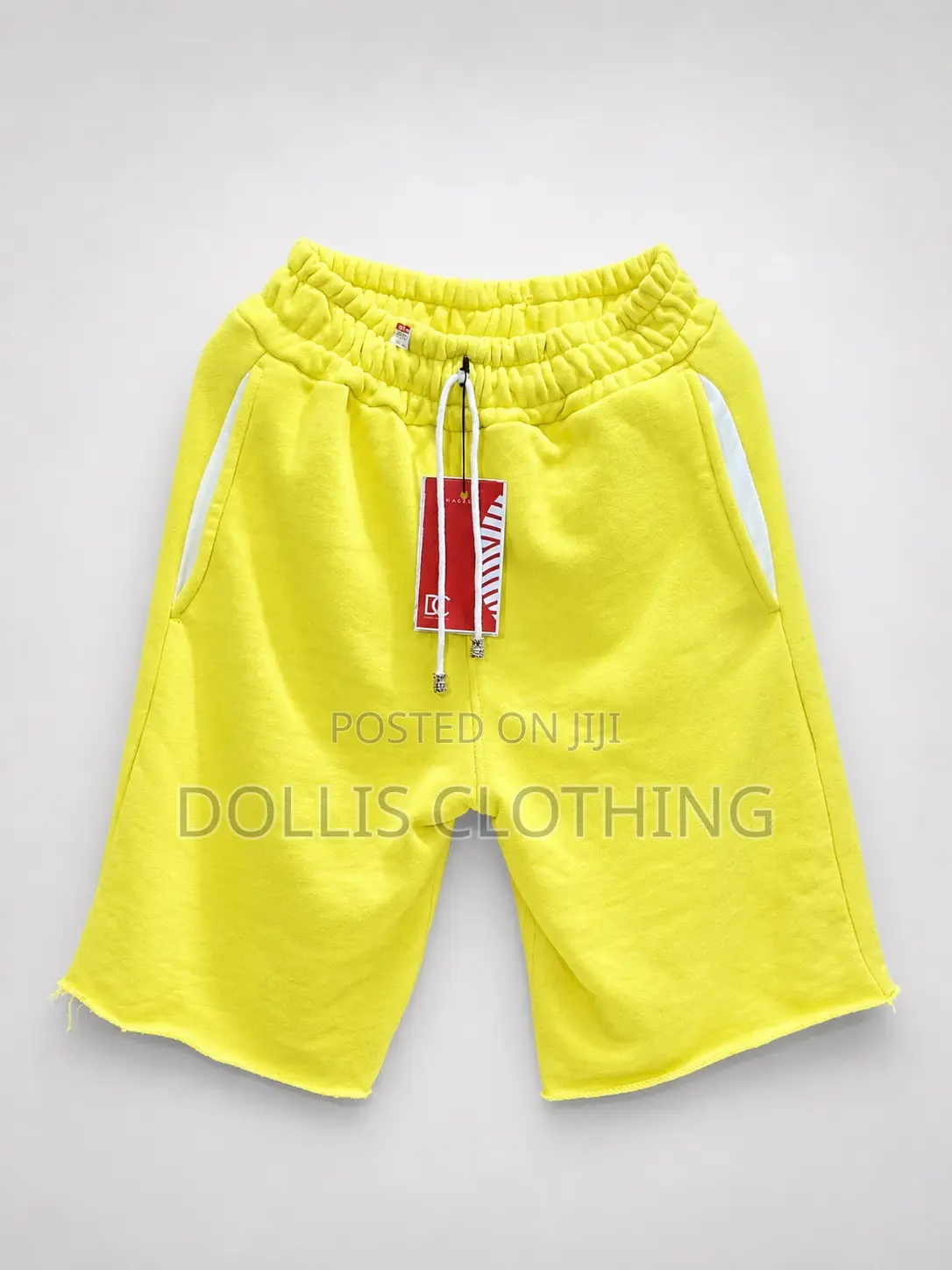 Neon Yellow Athletic Fleece Shorts