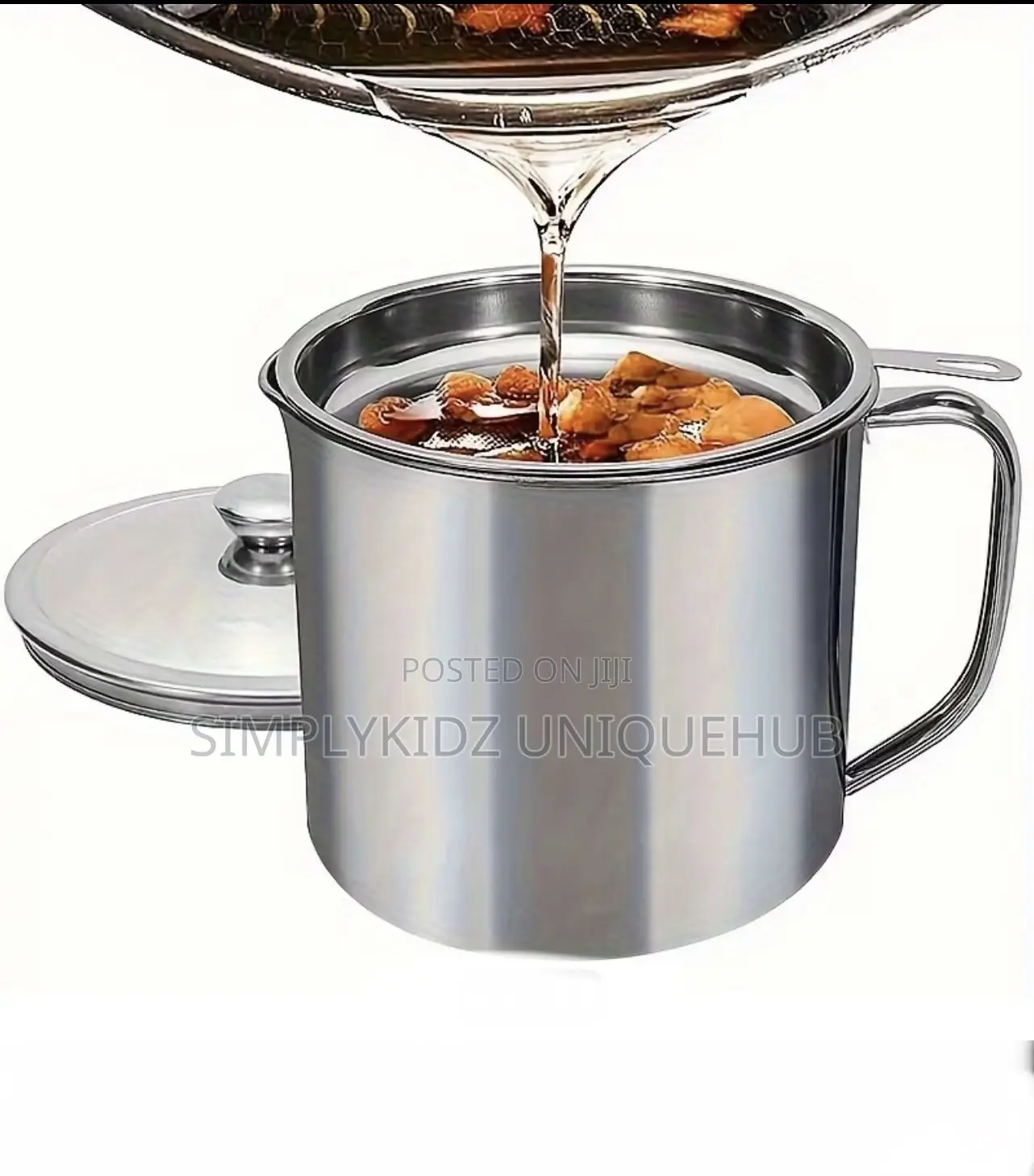 Stainless Steel Oil Storage Pot With Lid
