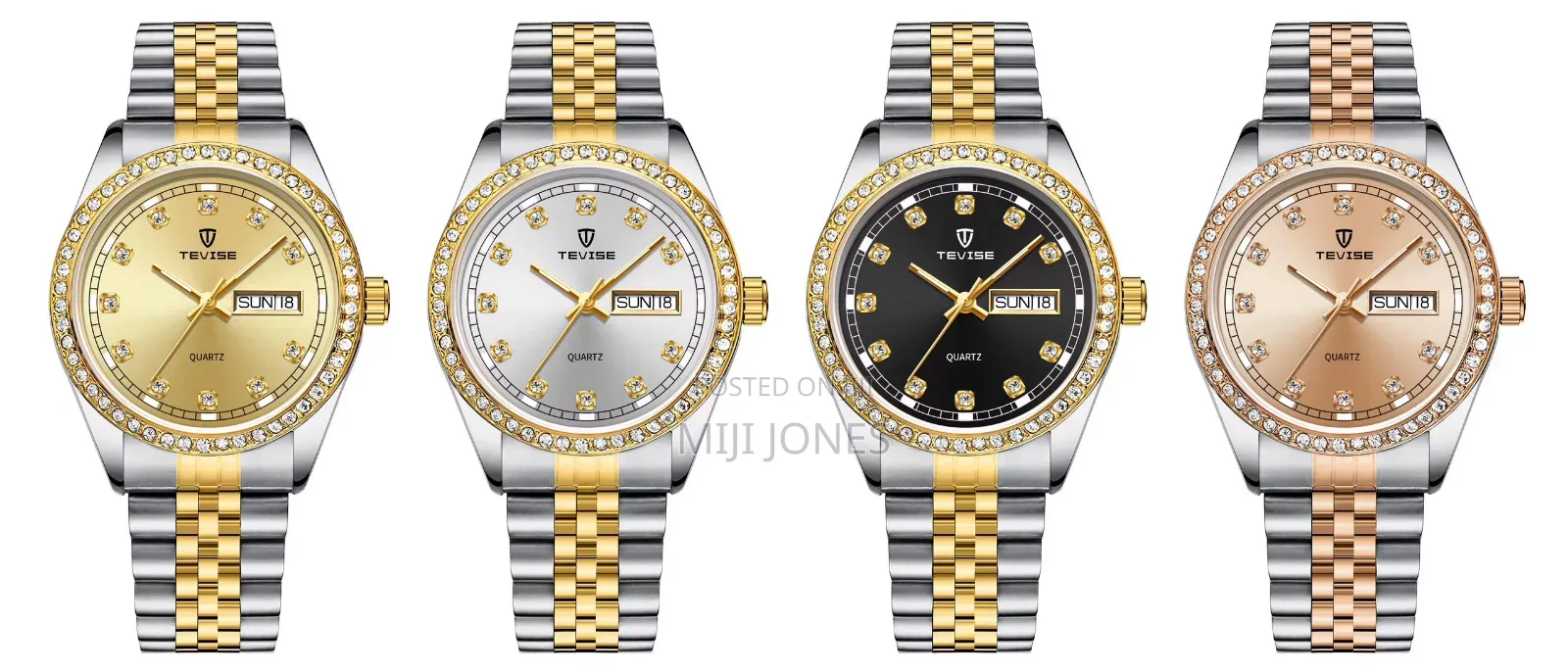 Tevise High Quality Steel Wristwatch Luxury Gift Box Bag*