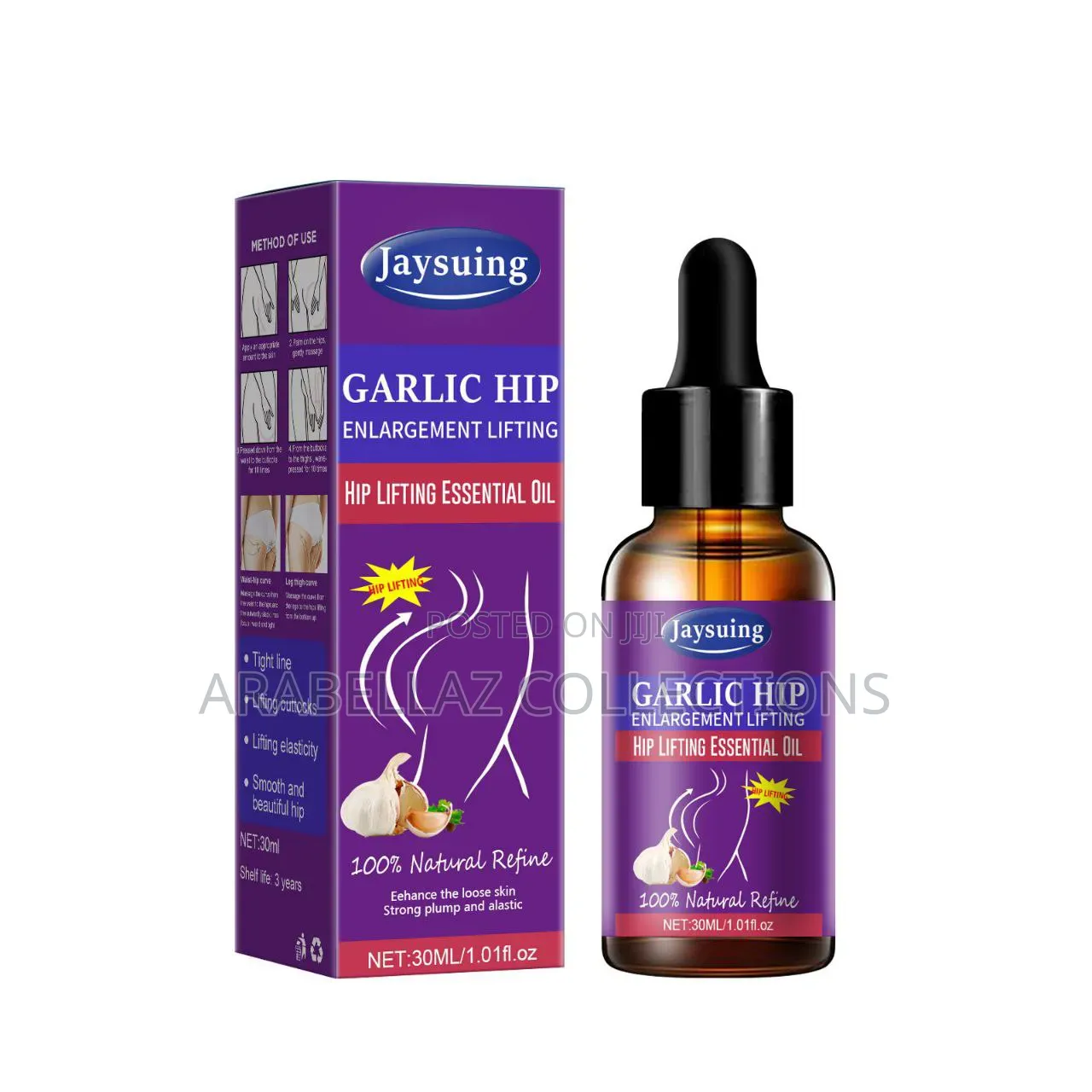 Jaysuing 30ml Natural Oil Hip Up Oil Garlic