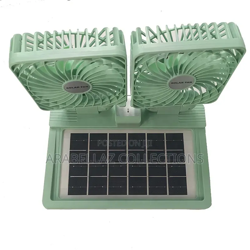 Usb Double Head Mini Air Cooling Solar Panel Power Rechargeable Fan