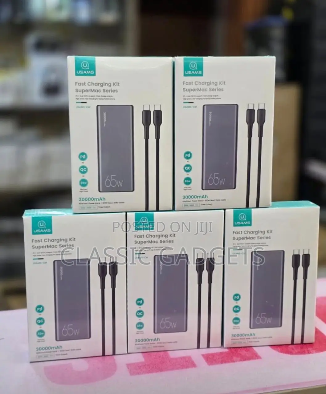 Usams 30,000 Mah 65w Power Bank for Laptops and Mobile Phones