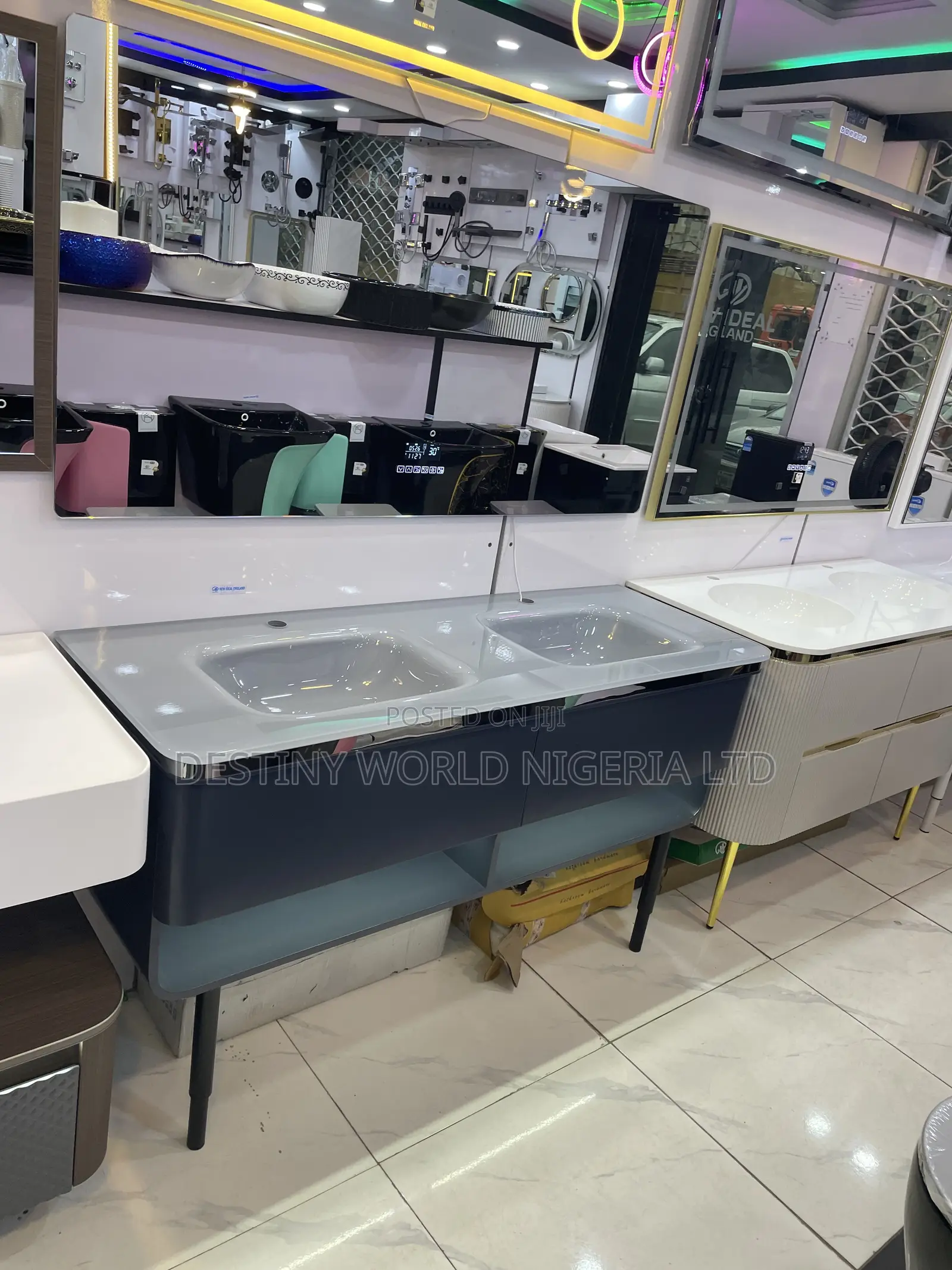120cm Luxury Double Bowl Cabinet Wash Hand Basin Vanity.