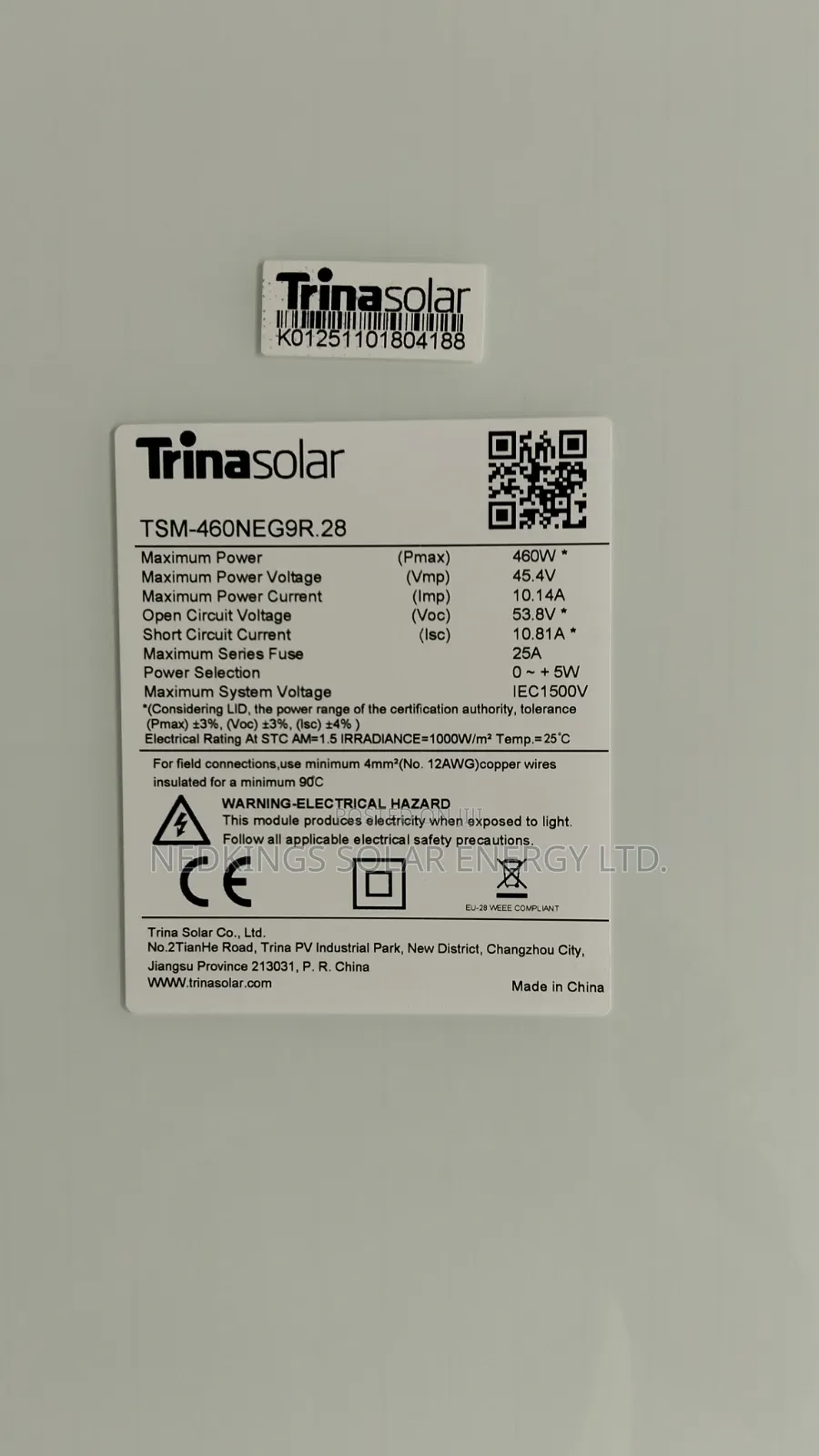 460w Trina Solar Panels