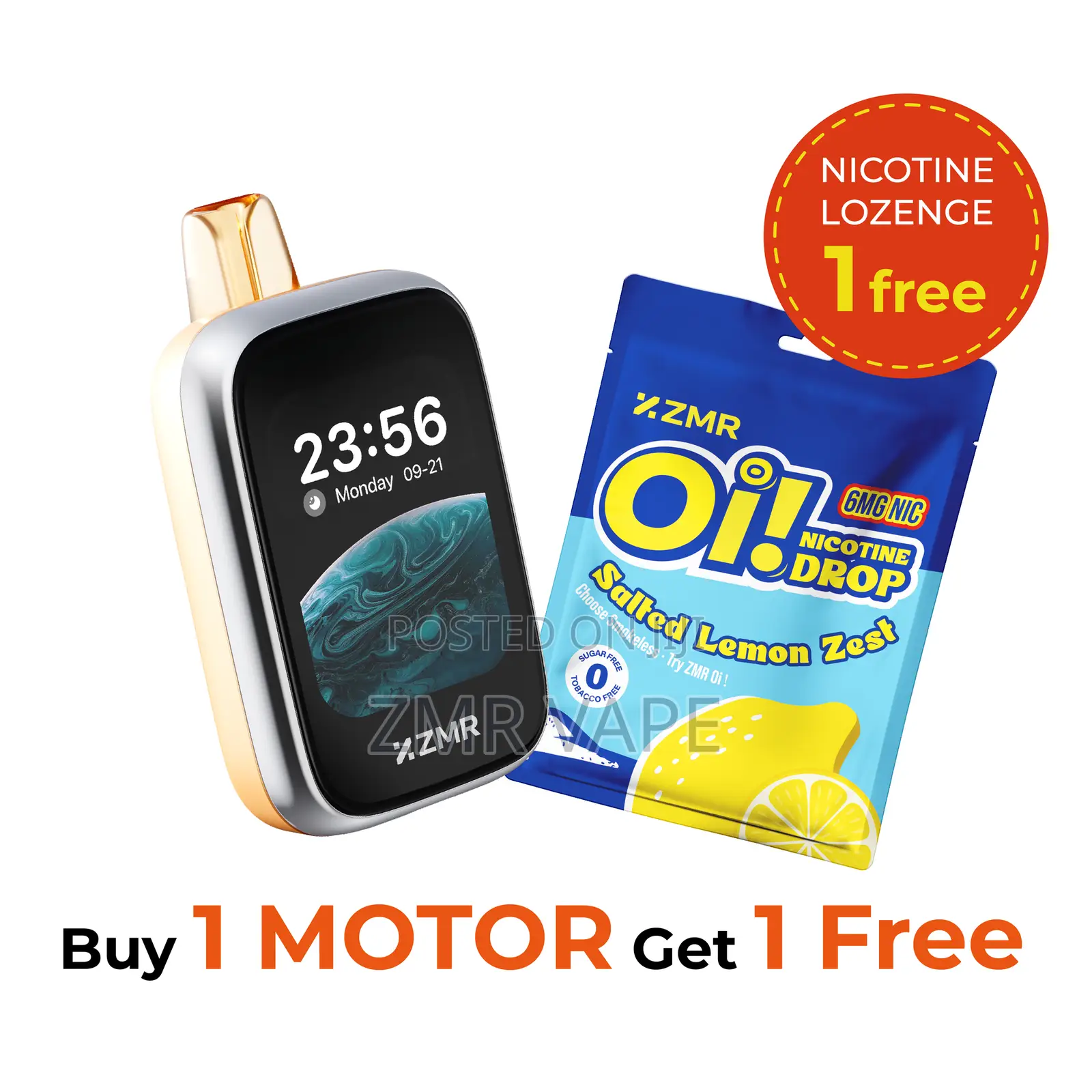 ZMR Smart Pod Vape Kit–Buy Device Set, Get 1 Pack Nicotine Candy Free.