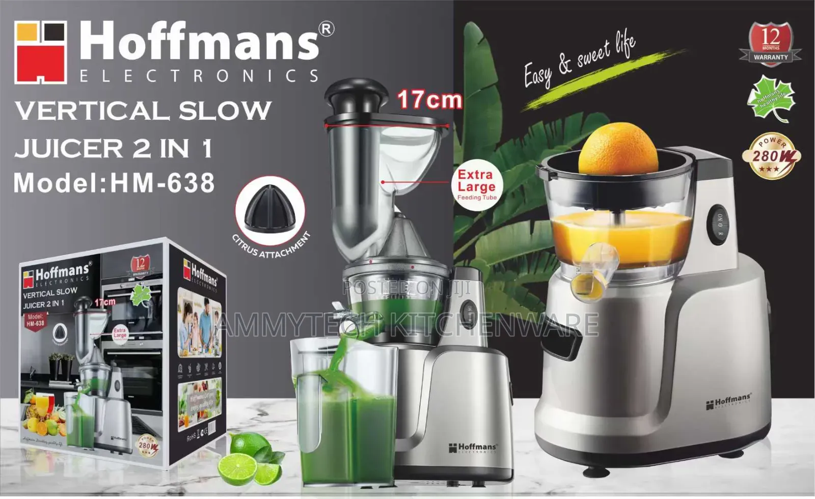 2in1 Hoffman Vertical Slow Juicer