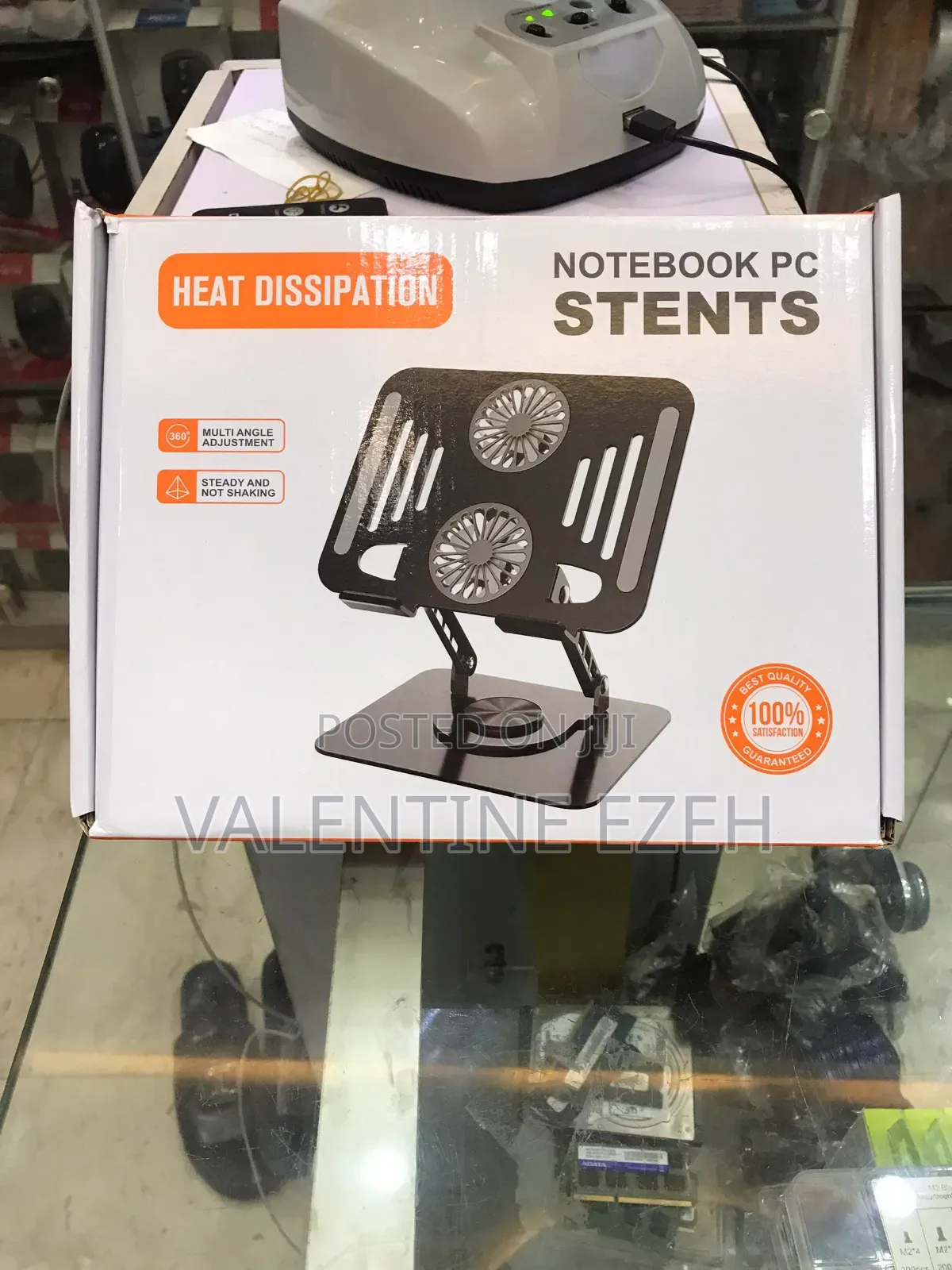 Rotable Steel Laptop Stand With Double Cooling Fan