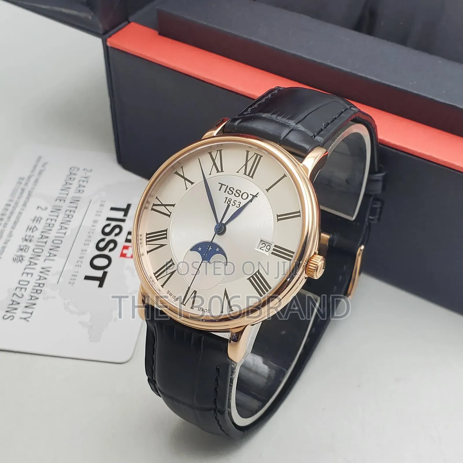 Tissot 1853 Luxury Men's Quartz Leather Wristwatch – Moonphase Edition