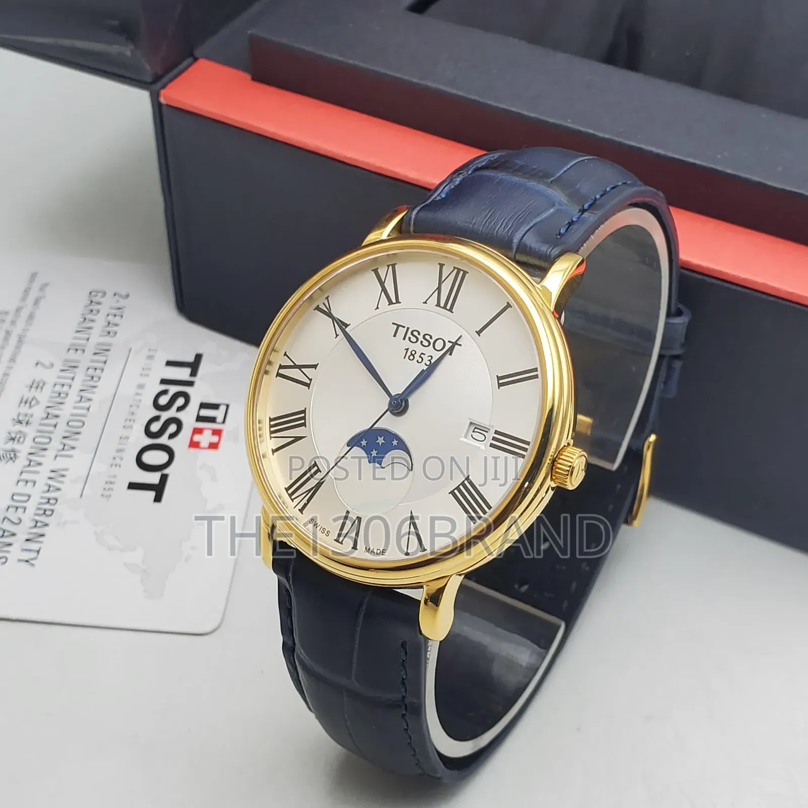 Tissot 1853 Luxury Men's Quartz Leather Wristwatch – Moonphase Edition