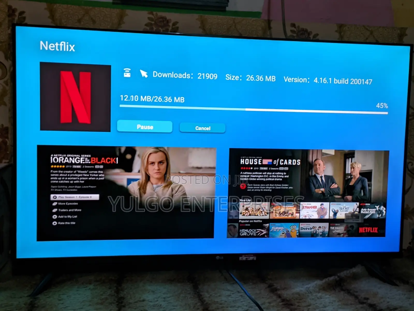 Lg 50” Smart Tv , Netflix, Youtube, Prime Video, Bluetooth, Csat