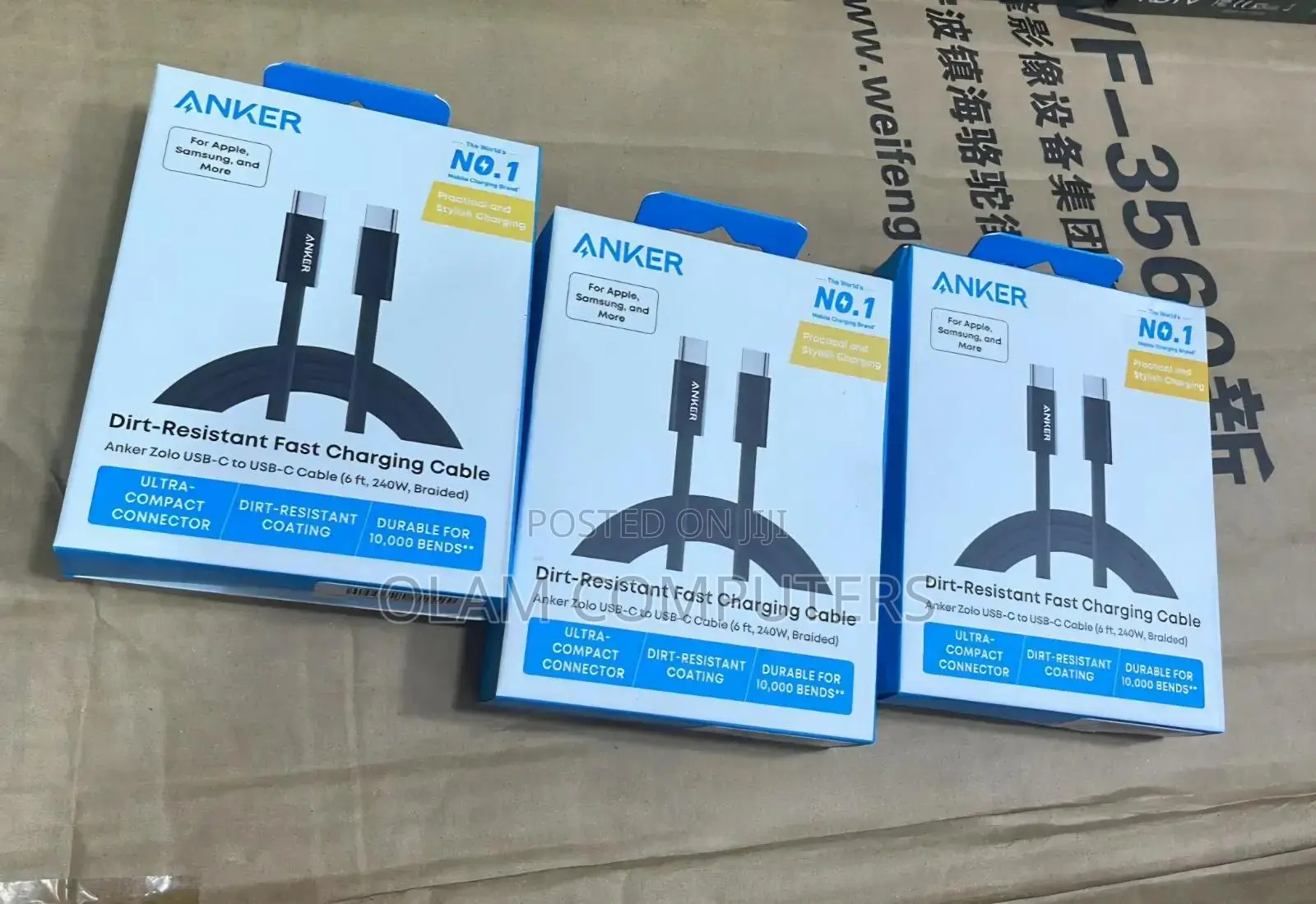 Anker Zolo Usb-C to Usb-C Cable (6 Ft, 240w, Braided)