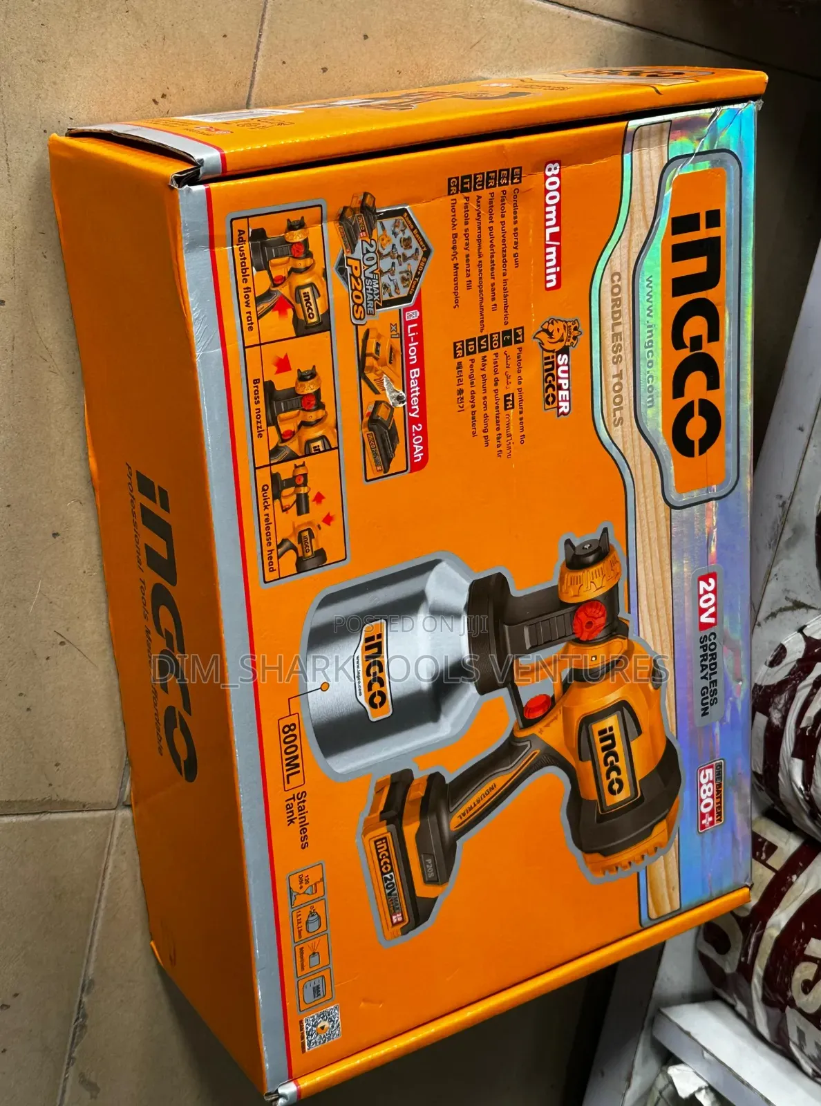 Ingco Cordless Spray Gun Stainless Steel Tank(Model Csgli20042)