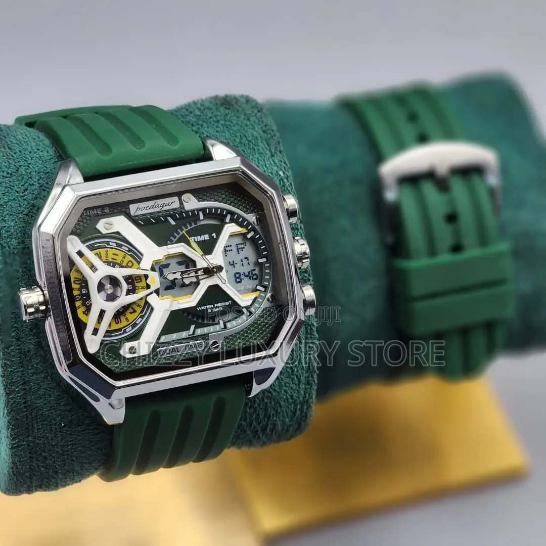 Poedagar Quality Luxury Rubber Strap Wristwatch