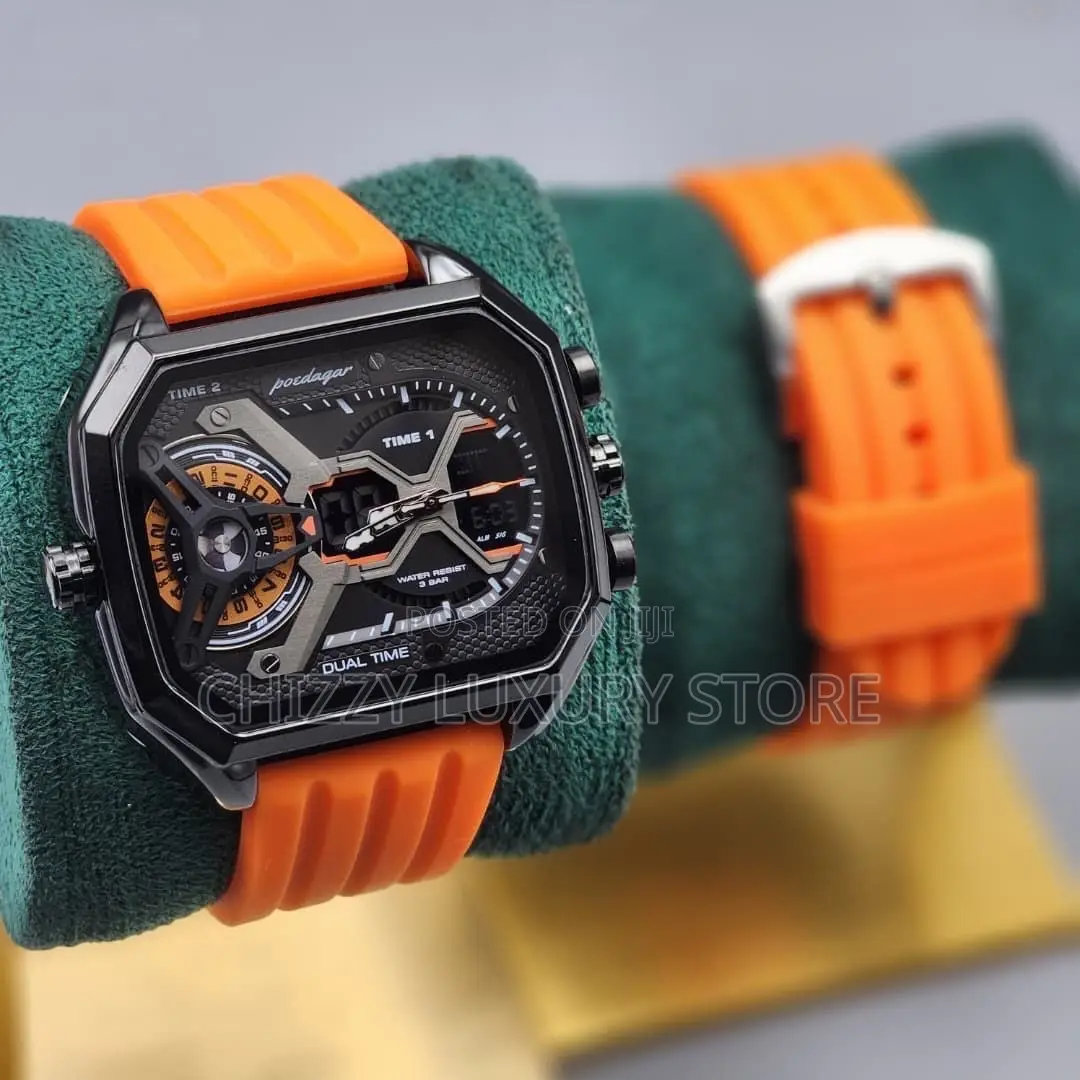 Poedagar Quality Luxury Rubber Strap Wristwatch
