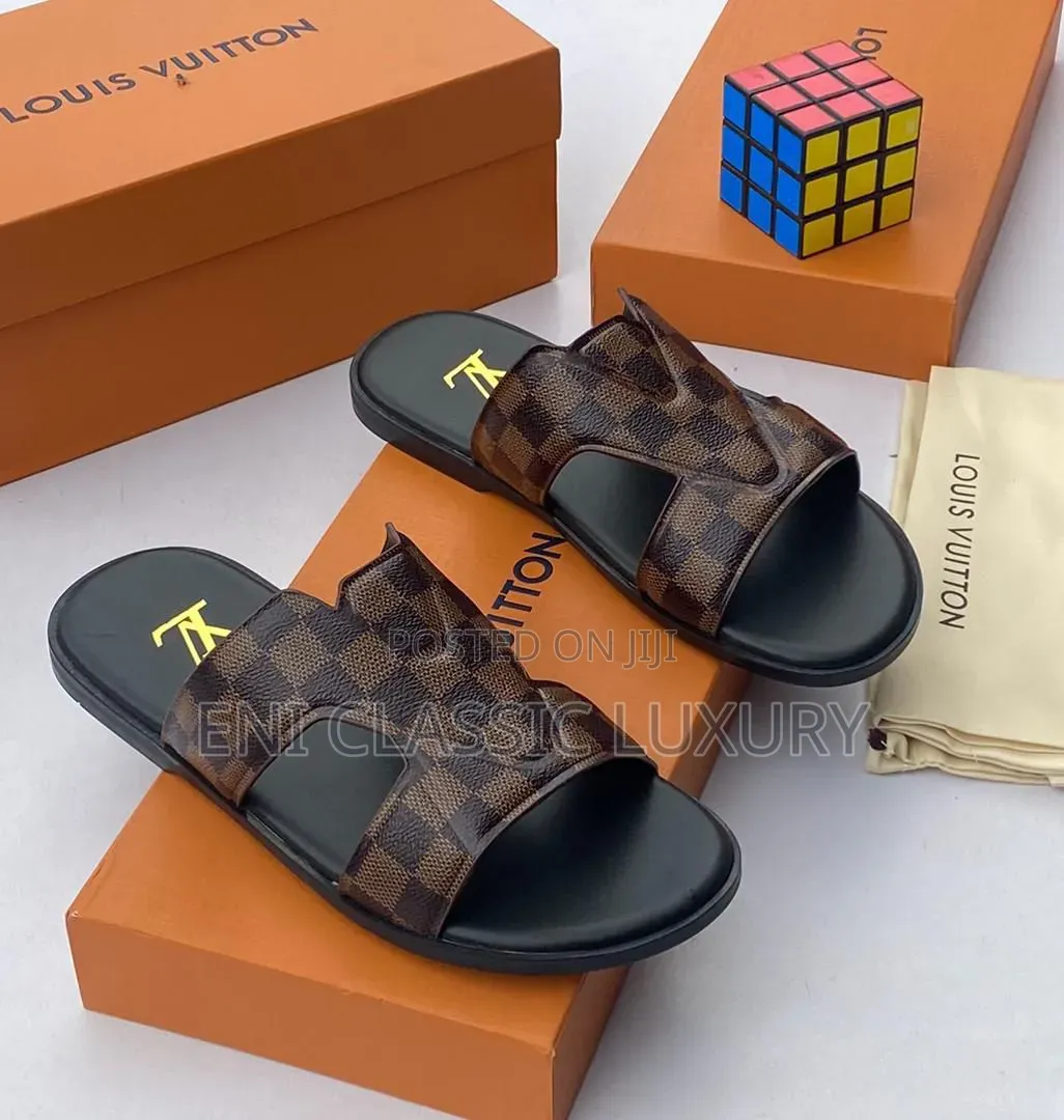 Louis Vuitton Luxury Men's Slippers Best Quality Well Banded Package