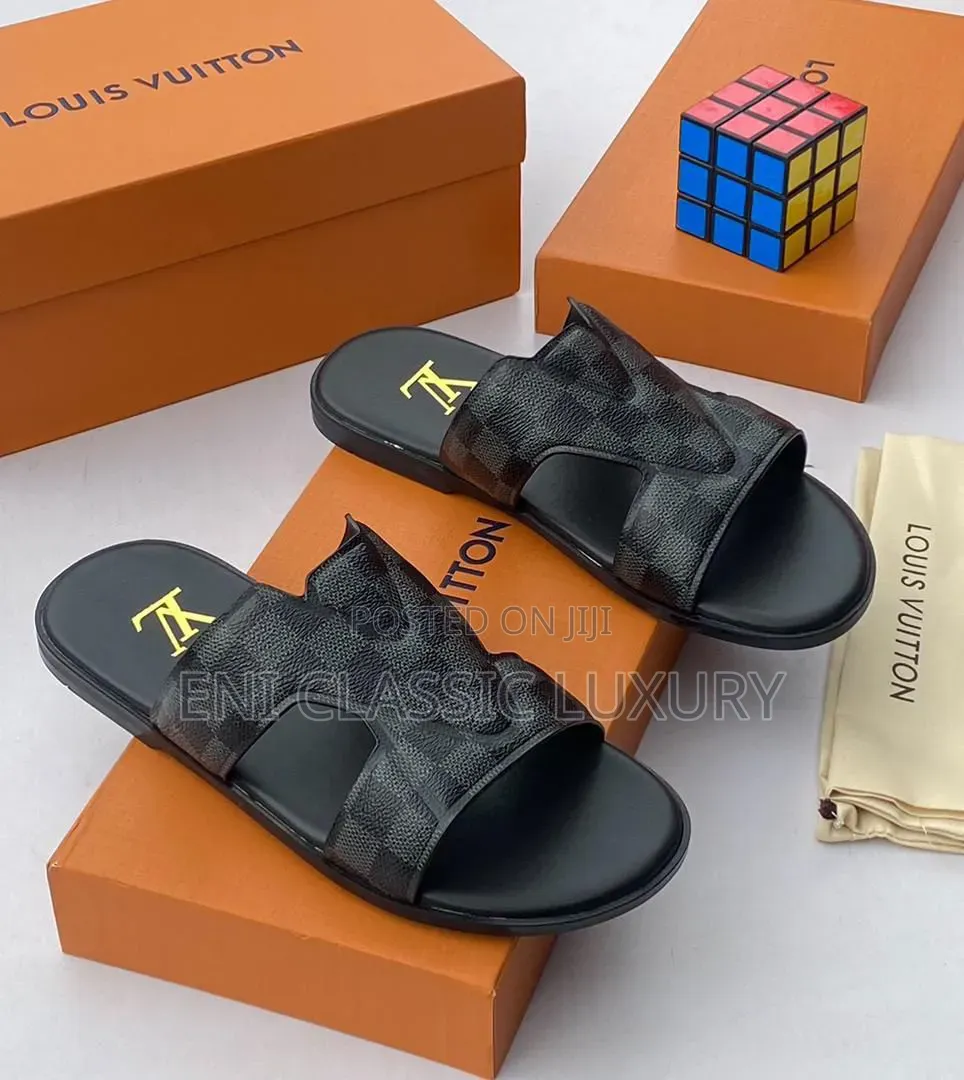 Louis Vuitton Luxury Men's Slippers Best Quality Well Banded Package
