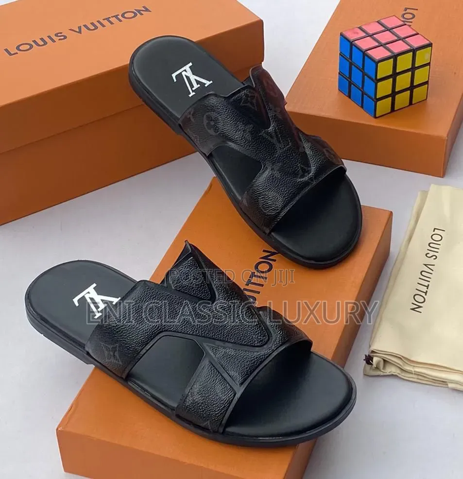 Louis Vuitton Luxury Men's Slippers Best Quality Well Banded Package
