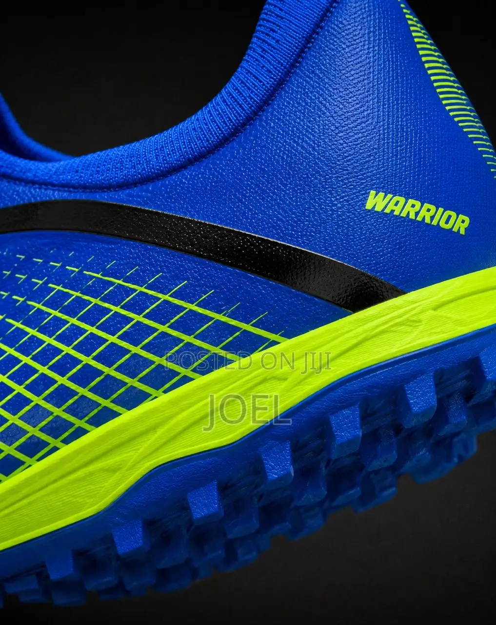 Warrior Blue and Neon Green Turf Soccer Shoes