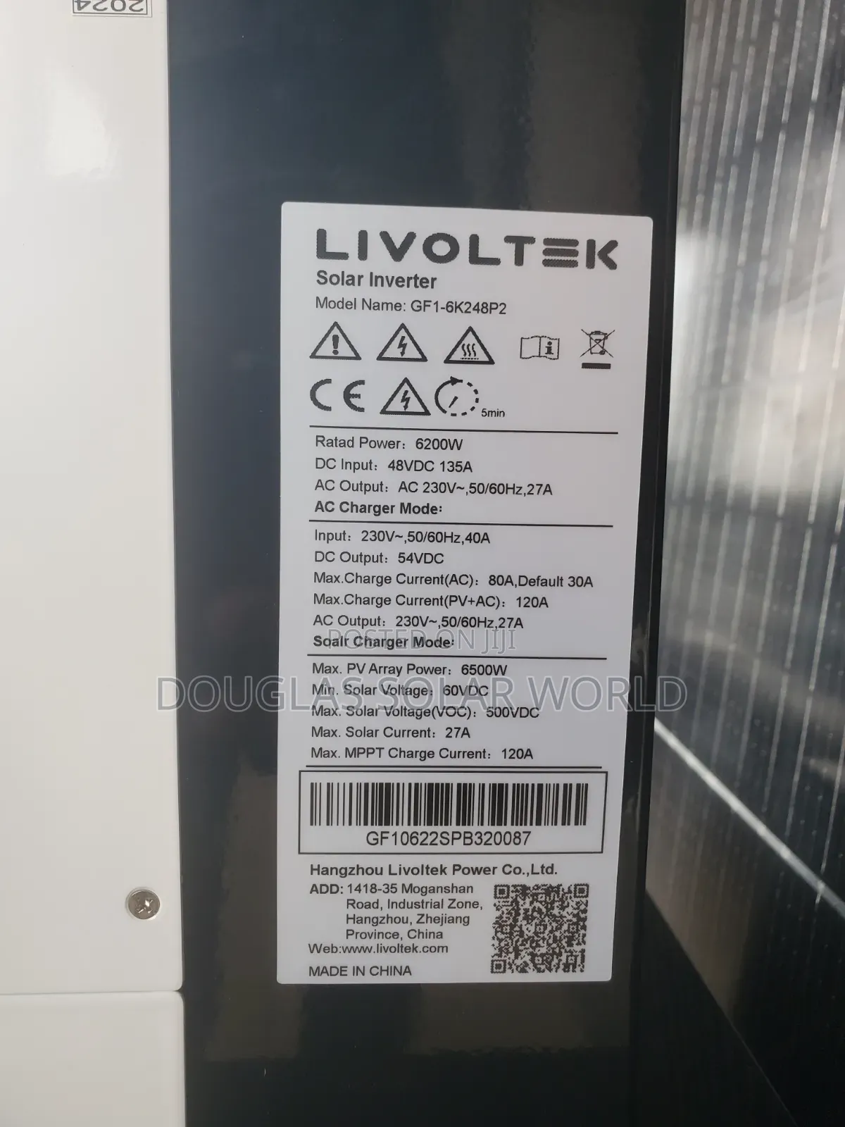 Livoltek 6.2kw Hybrid Inverter/15kwh Lithium Battery Solar System