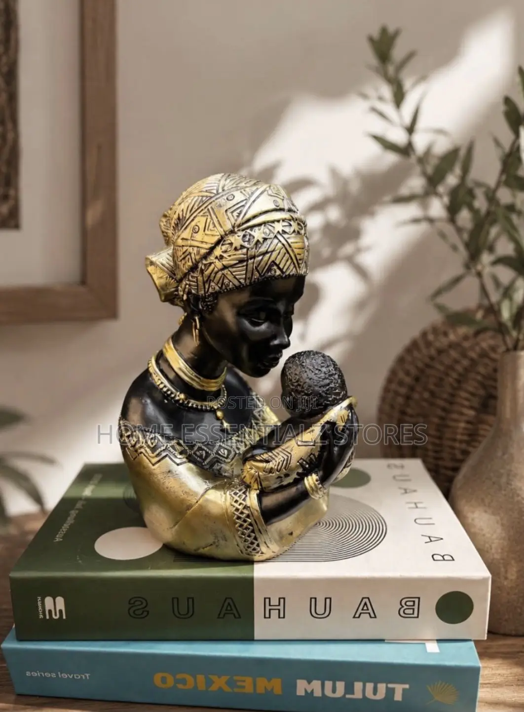 Mother Child African Sculpture - Cultural Heritage Decor.