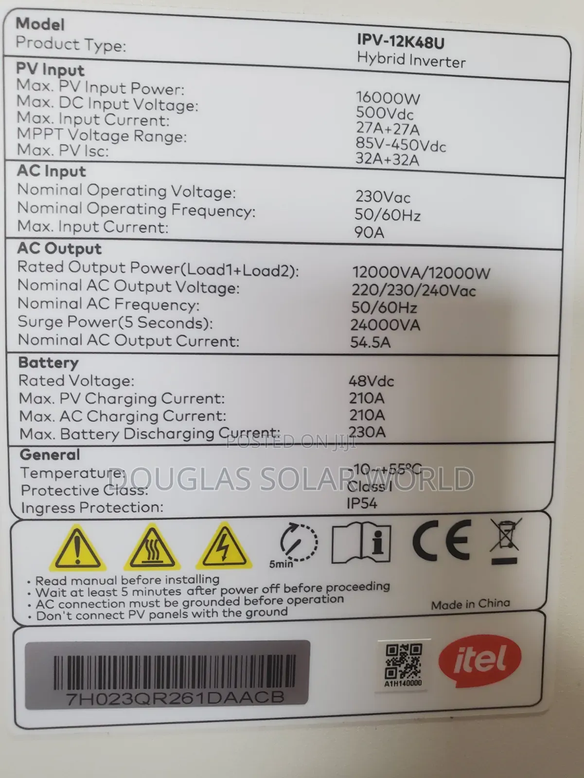 Itel 12kw/16.07kwh All-in-One Solar System (Solar Solution)
