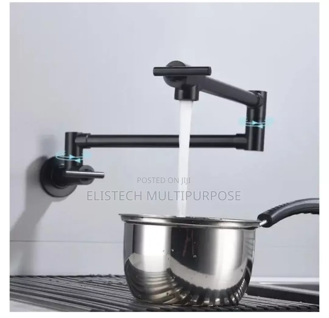Premium Matte Black Wall-Mounted Folding Pot Filler Faucet