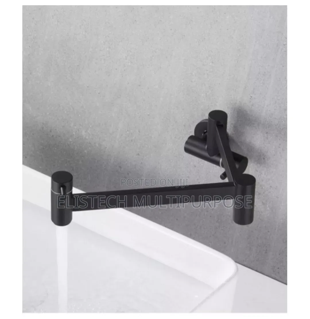Premium Matte Black Wall-Mounted Folding Pot Filler Faucet