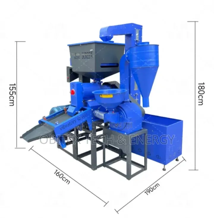 5-in-1 Automatic Rice Milling Machine With Elevator – 600kg/Hr – 11kw