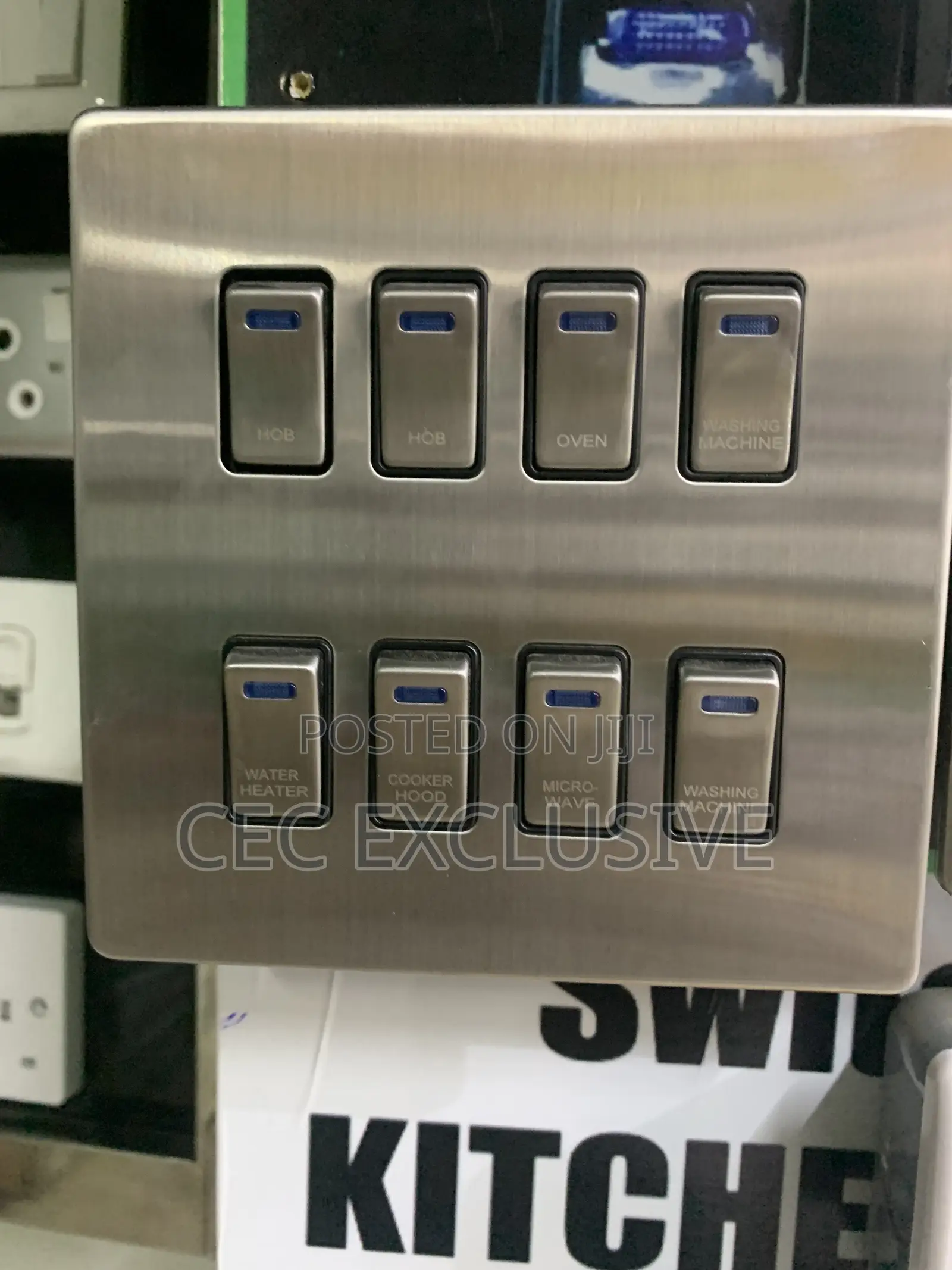 8gang Panel Stainless Brush Switch