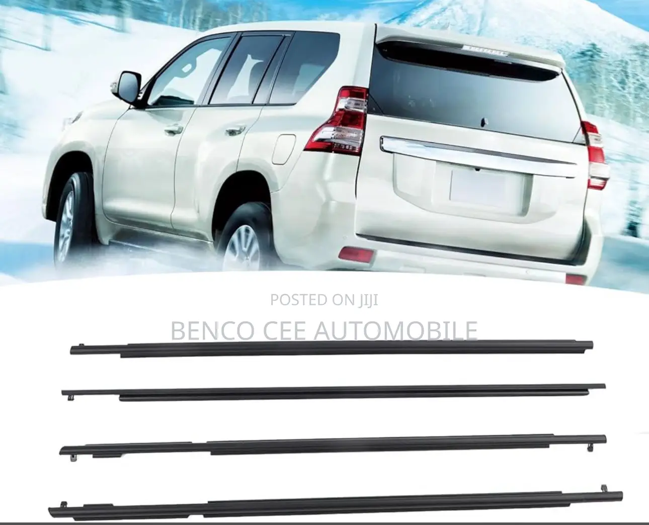 Original Door Glass Chrome for Toyota Prado 2010 to 2020