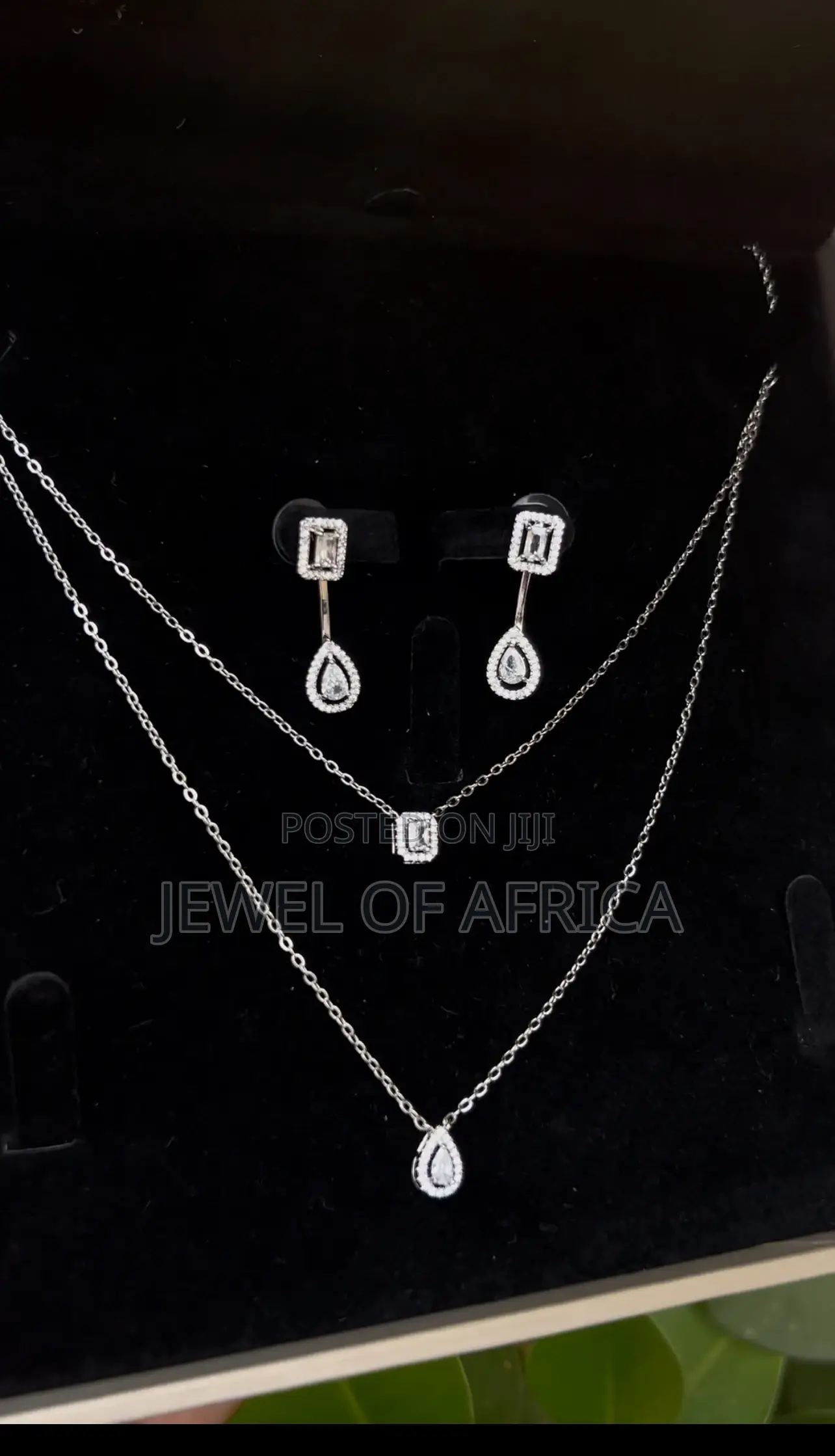 Cubic Zirconia Necklace and Earring Set