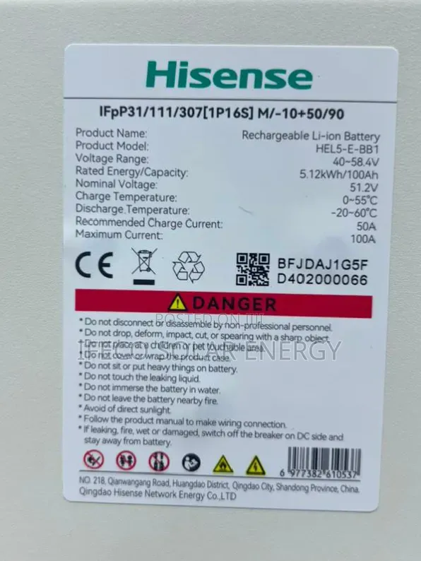 Hisense Lithium Ion Battery 5kwh 48v