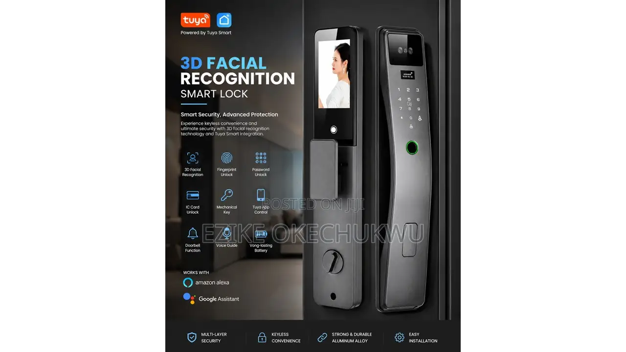 Smart Fingerprint Door Lock With Camera, 3d Face Recognition Door Lock