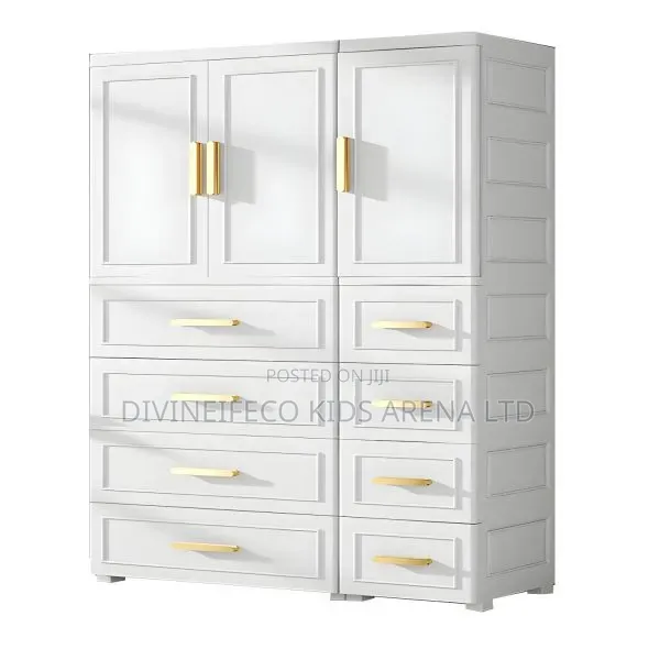 Baby Plastic Wardrobe Cabinet 8 Drawers + Hanging Storage Unit