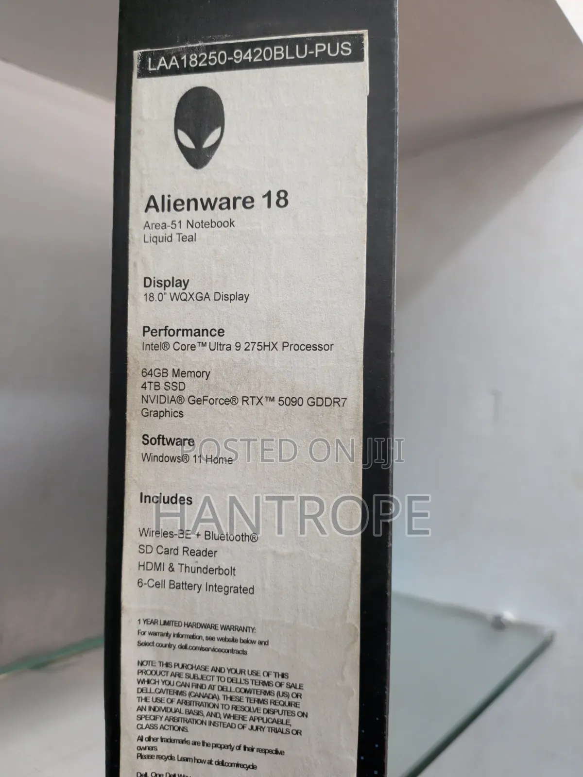 New Laptop Alienware 18 Area-51 64GB Intel Core Ultra 9 SSD 4T