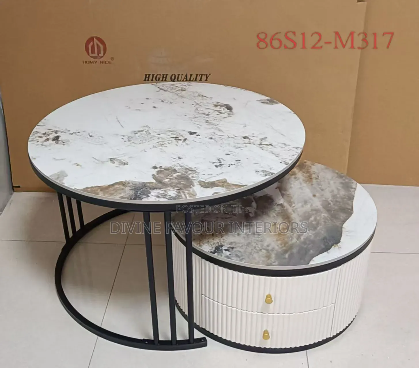 2-Piece Round Nesting Coffee Table Set