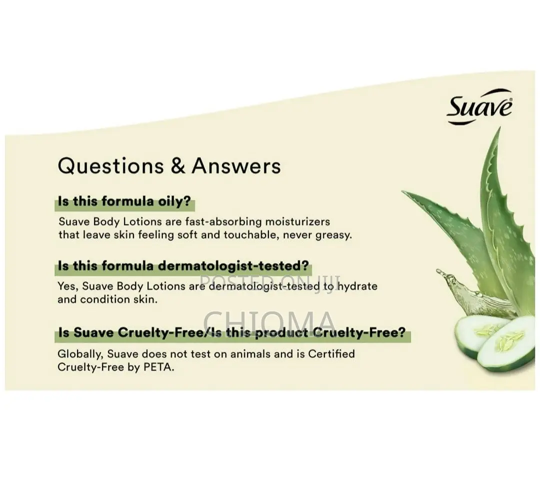 Suave Soothing Hydration Lotion Aloe Vera and Cucumber Extracts 946 Ml