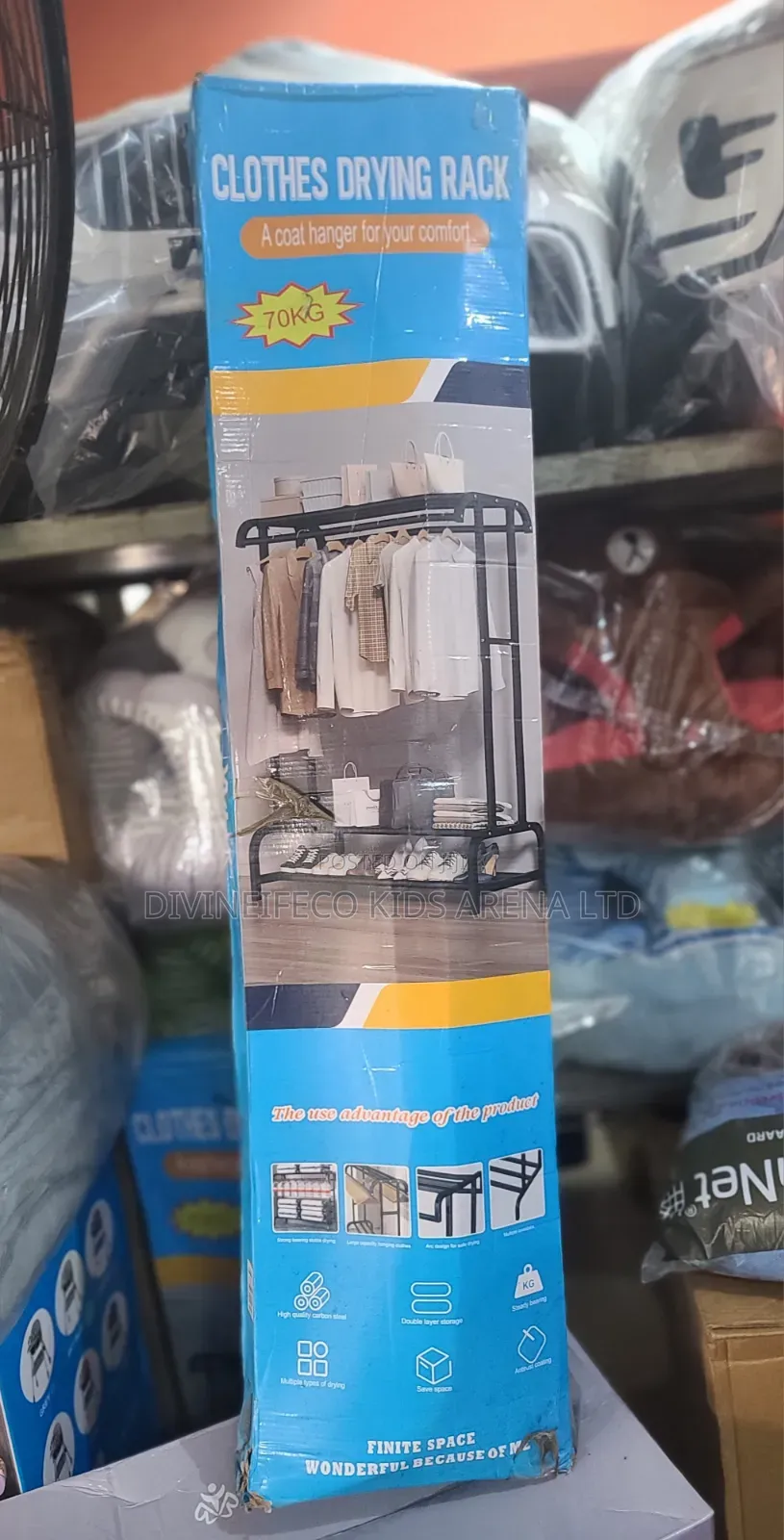 Heavy Duty Double Pole Clothes Drying Rack 70kg Stand