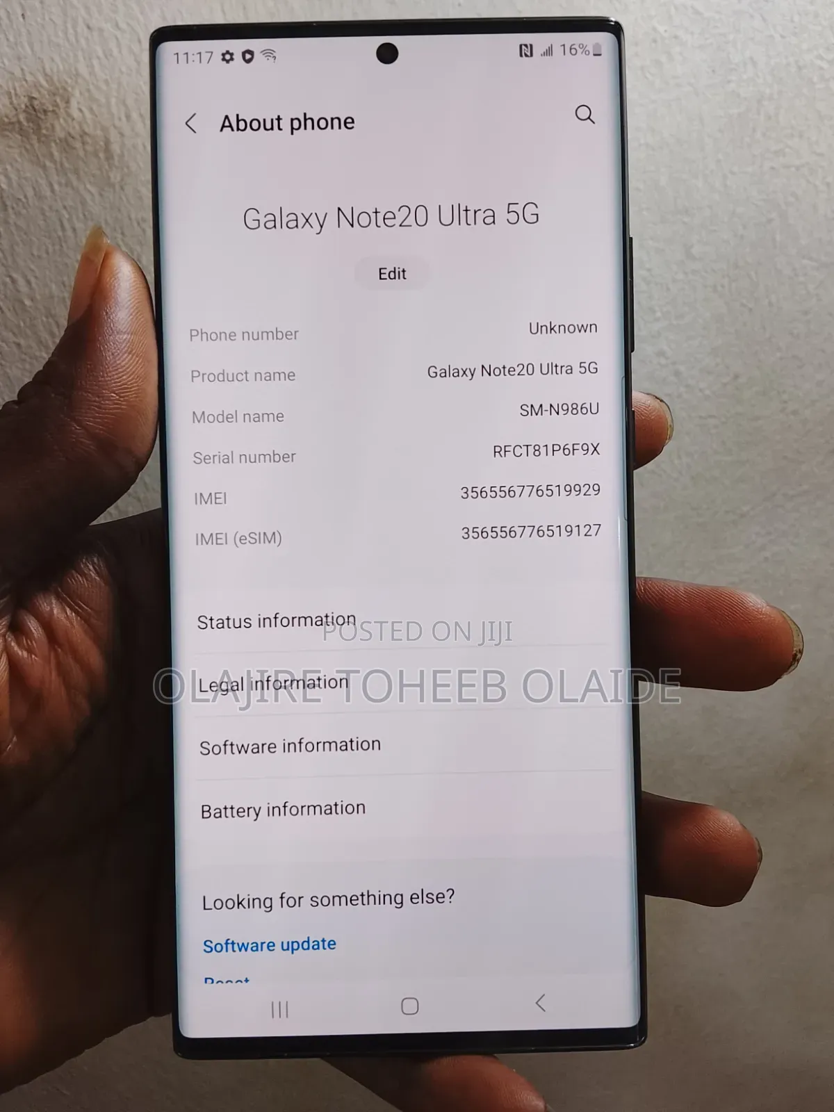 Samsung Galaxy Note 20 Ultra 5G 128 GB Black
