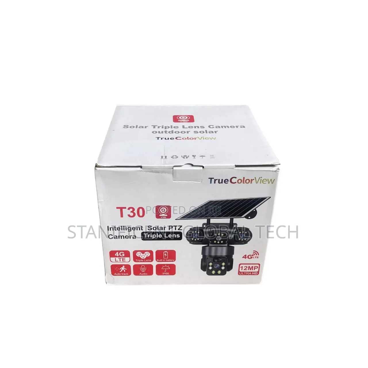 12mp 4g T30 True Triple Lens Solar Ptz Big Outdoor Camera(V380 App)