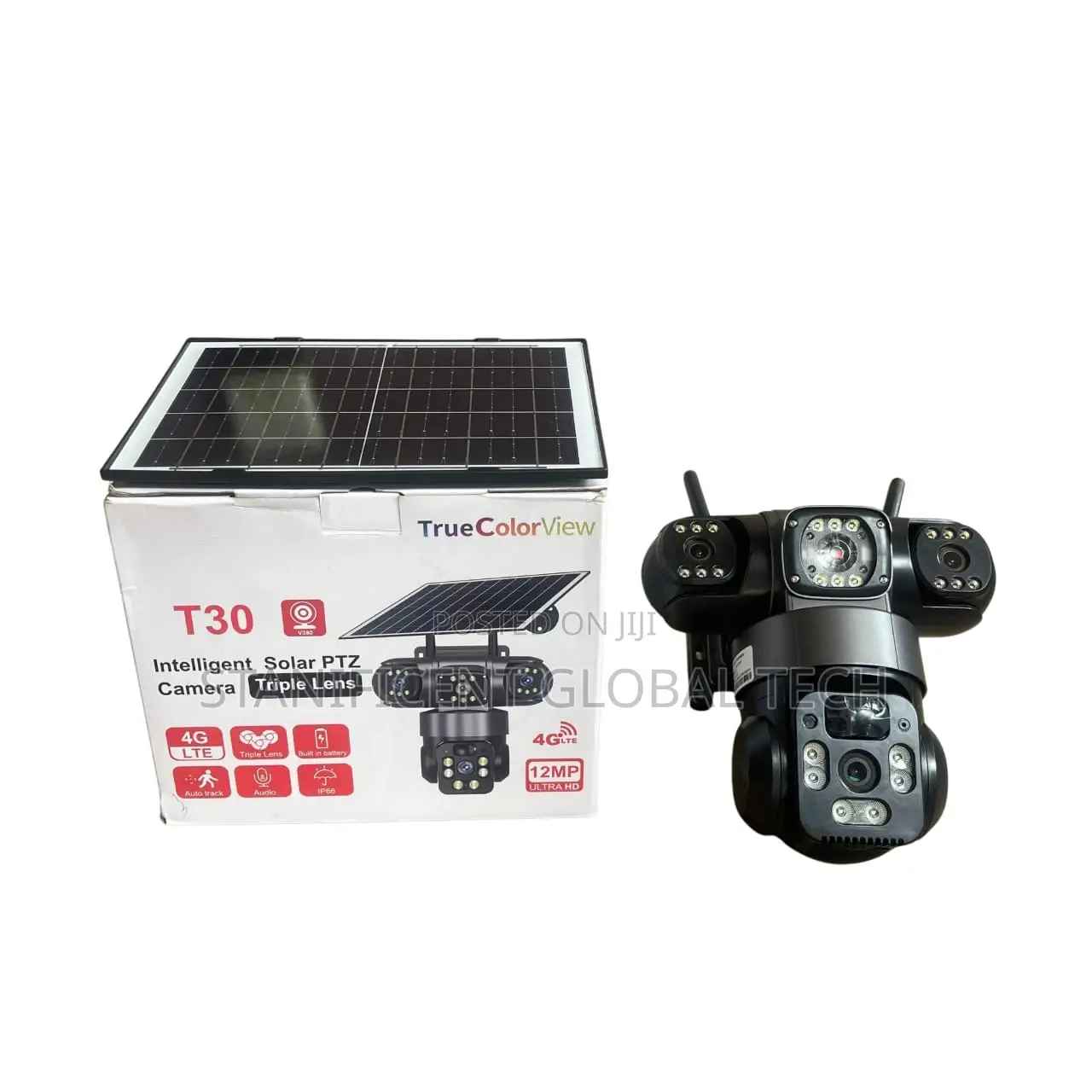 12mp 4g T30 True Triple Lens Solar Ptz Big Outdoor Camera(V380 App)