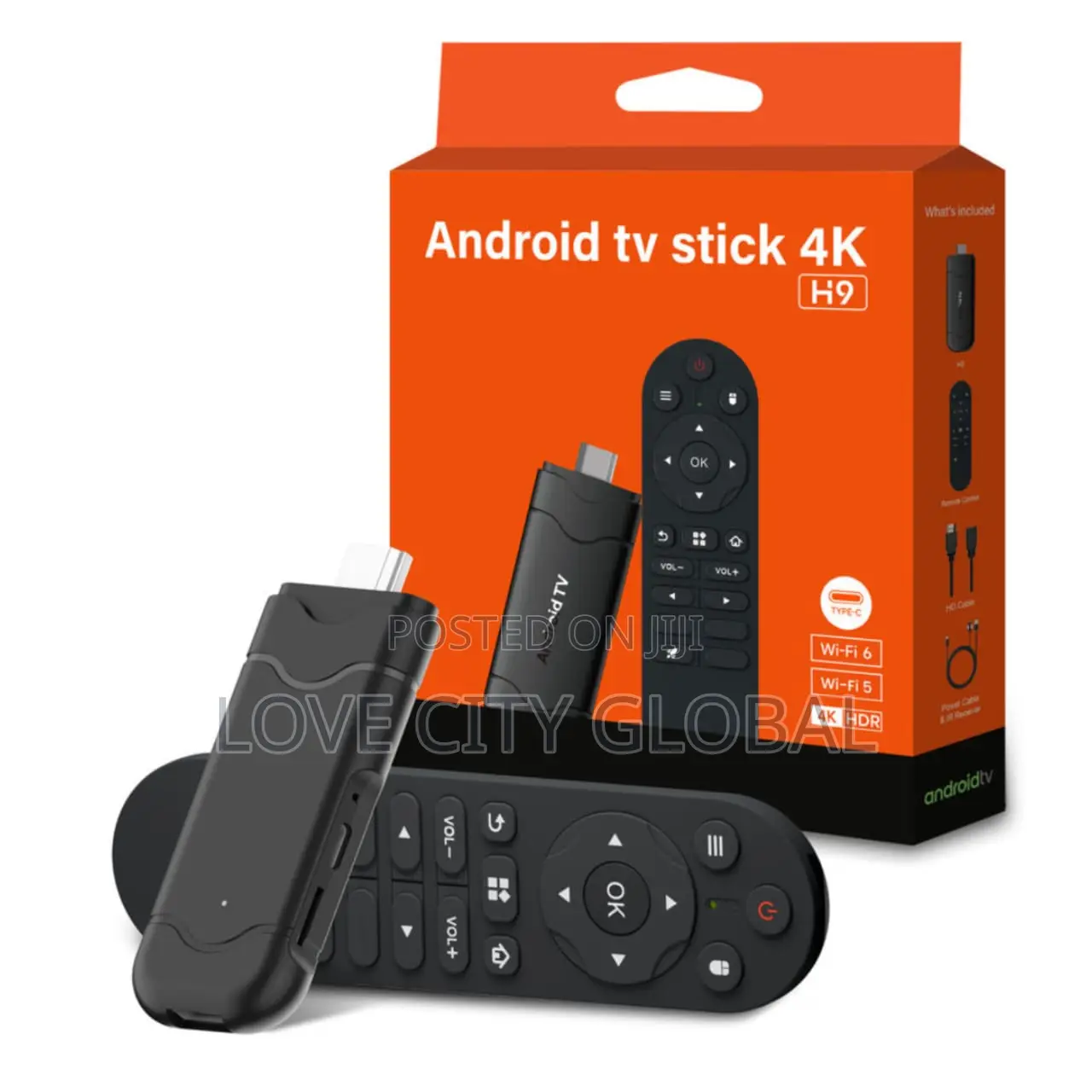 Android Tv Stick H19 Smart Streaming Voice Remote Wi-Fi 6 Full Hdr,