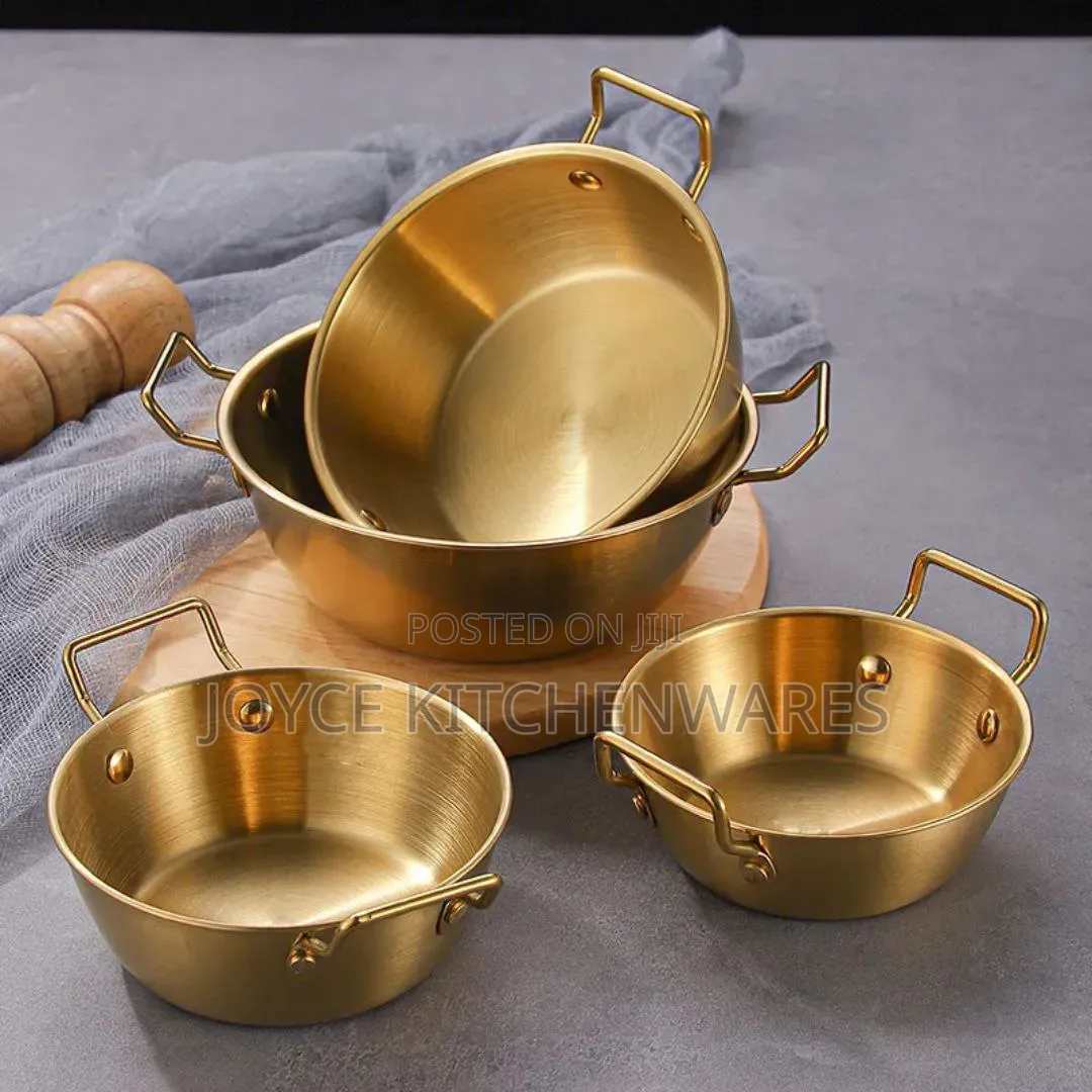 Gold Stainless Steel Serving Chops Plate